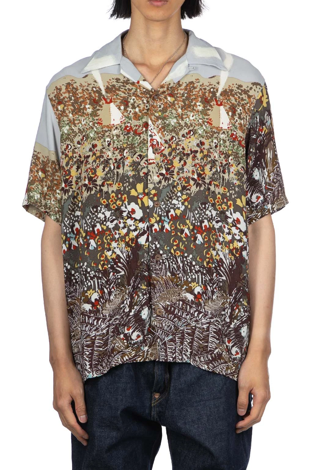 Rayon NABAJO LAND Aloha Shirt - Light Grey 2 Rayon NABAJO LAND Aloha Shirt - Light Grey - Image 2