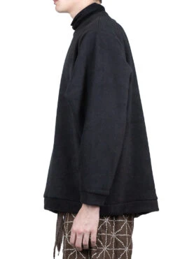 Reverse Fleece BIG Crew Sweater - Black -Lemaire Shop Kapital Reverse Fleece BIG Crew Sweater Black EK 829 BLK noe 10 m