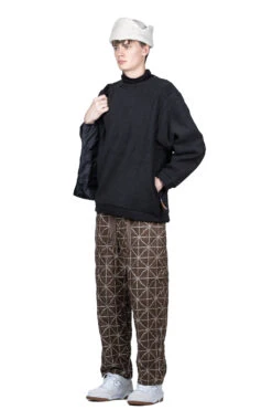 Reverse Fleece BIG Crew Sweater - Black -Lemaire Shop Kapital Reverse Fleece BIG Crew Sweater Black EK 829 BLK noe 12 m