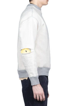 TOP Knit Reversible Elbow-Rip SWT (CONEYBOWY) - Natural X Grey -Lemaire Shop Kapital TOP Knit Reversible Elbow Rip SWT CONEYBOWY Natural x Grey K2210LC104 noe 05 m