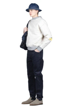 TOP Knit Reversible Elbow-Rip SWT (CONEYBOWY) - Natural X Grey -Lemaire Shop Kapital TOP Knit Reversible Elbow Rip SWT CONEYBOWY Natural x Grey K2210LC104 noe 08 m