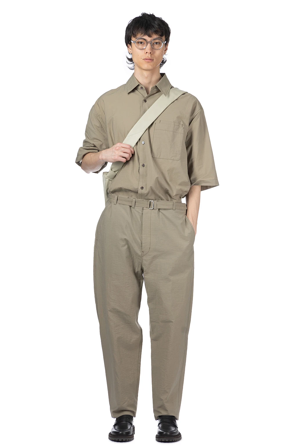 Lemaire Belted Carrot Pants - Dusty Khaki 1 Lemaire Belted Carrot Pants - Dusty Khaki