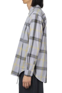 TYP Check Loose Fit BC Shirt - Grey X Black -Lemaire Shop Manual Alphabet TYP Check Loose Fit BC Shirt Grey x Black MA S 710 03