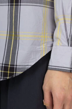 TYP Check Loose Fit BC Shirt - Grey X Black -Lemaire Shop Manual Alphabet TYP Check Loose Fit BC Shirt Grey x Black MA S 710 06