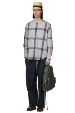 TYP Check Loose Fit BC Shirt - Grey X Black -Lemaire Shop Manual Alphabet TYP Check Loose Fit BC Shirt Grey x Black MA S 710 07