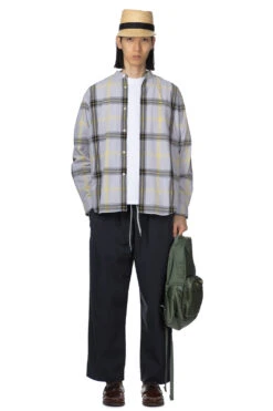 TYP Check Loose Fit BC Shirt - Grey X Black -Lemaire Shop Manual Alphabet TYP Check Loose Fit BC Shirt Grey x Black MA S 710 09