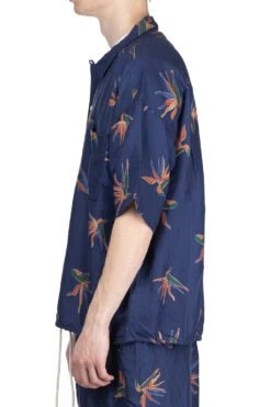 Cupra Hemp Aloha Shirt - Navy -Lemaire Shop Nanamica Cupra Hemp Aloha Shirt Navy SUGS419U N 03 m