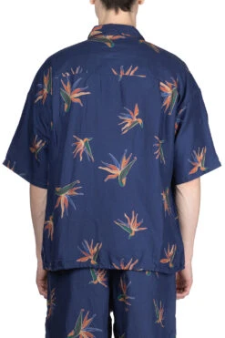 Cupra Hemp Aloha Shirt - Navy -Lemaire Shop Nanamica Cupra Hemp Aloha Shirt Navy SUGS419U N 04 m