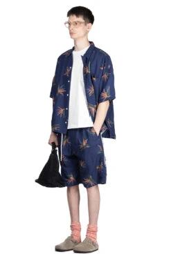 Cupra Hemp Aloha Shirt - Navy -Lemaire Shop Nanamica Cupra Hemp Aloha Shirt Navy SUGS419U N 07 m