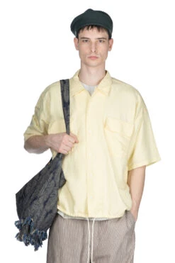 Open Collar Cupra Hemp S/S Shirt - Yellow