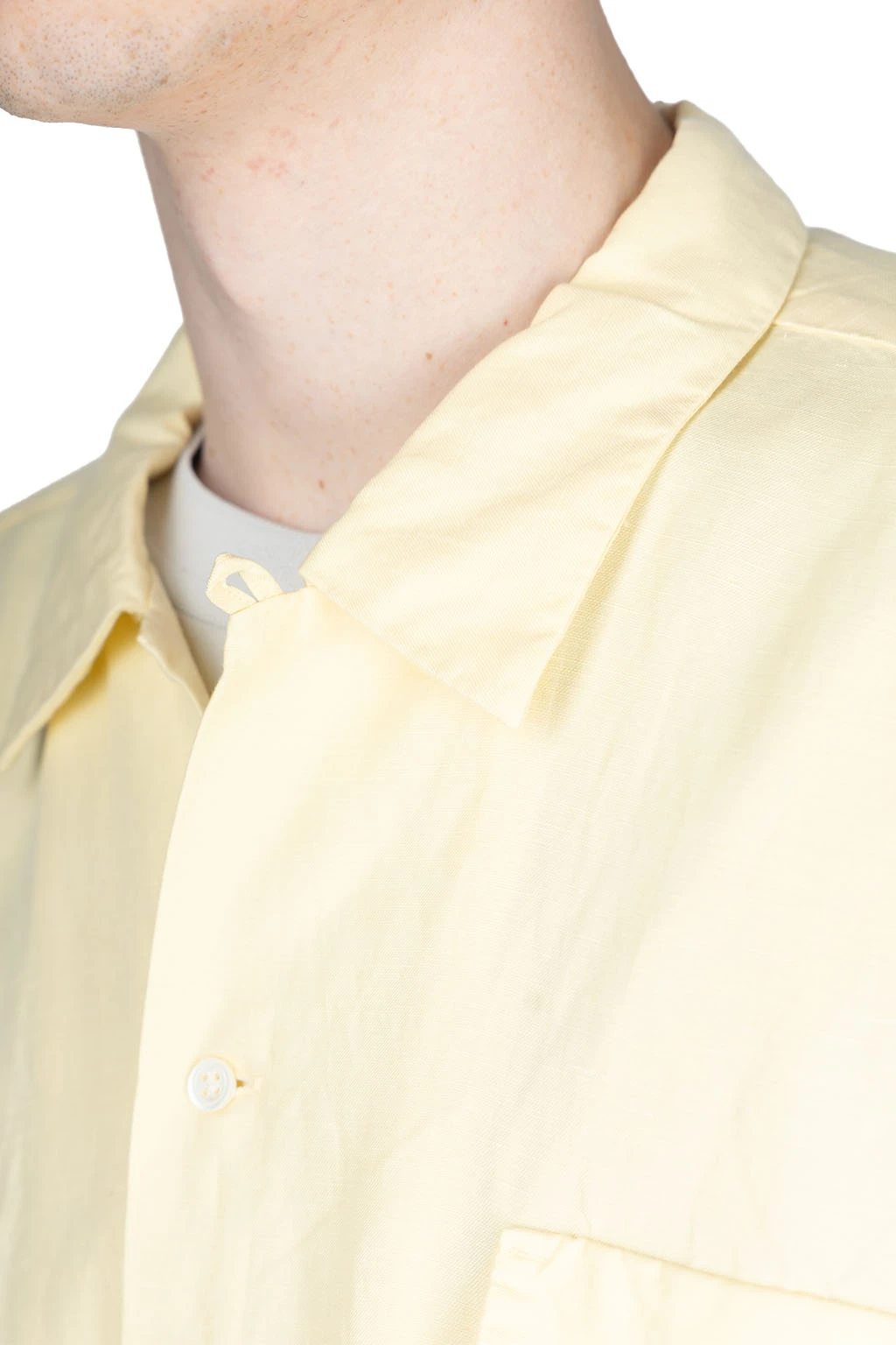 Open Collar Cupra Hemp S/S Shirt - Yellow 5 Open Collar Cupra Hemp S/S Shirt - Yellow - Image 5