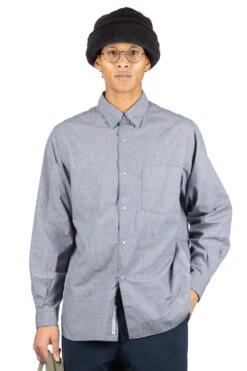 Regular Collar Wind Shirt - Navy