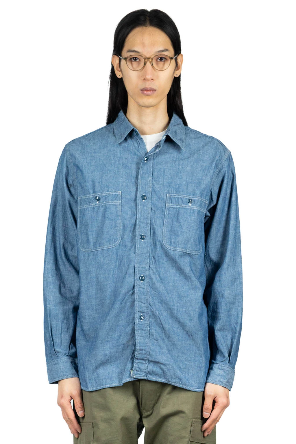 Chambray Work Shirt (Blue) 1 Chambray Work Shirt (Blue)