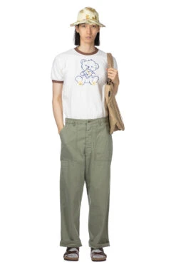 Herringbone Summer Fatigue Pants - Green Used