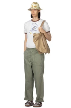 Herringbone Summer Fatigue Pants - Green Used -Lemaire Shop OrSlow Herringbone Summer Fatigue Pants Green Used 01 5103 16 noe 08 m