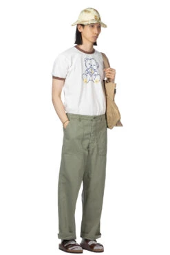 Herringbone Summer Fatigue Pants - Green Used -Lemaire Shop OrSlow Herringbone Summer Fatigue Pants Green Used 01 5103 16 noe 09 m