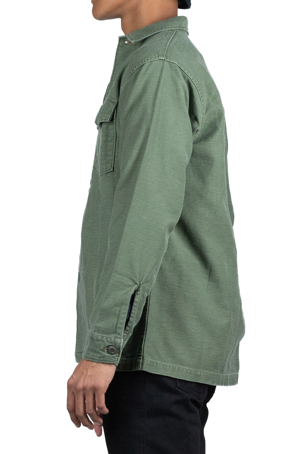 US Army Fatigue Shirt (Vintage Washed) - Green Used 3 US Army Fatigue Shirt (Vintage Washed) - Green Used - Image 3