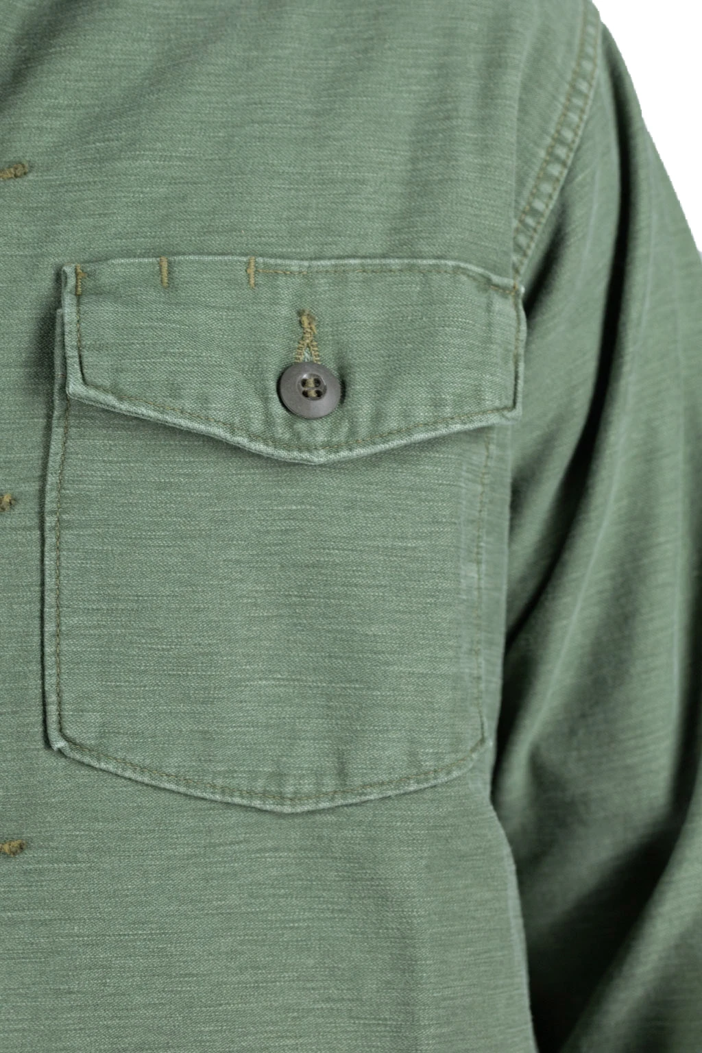 US Army Fatigue Shirt (Vintage Washed) - Green Used 5 US Army Fatigue Shirt (Vintage Washed) - Green Used - Image 5