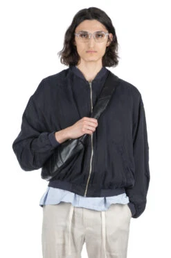 Satin Bomber Jacket - Black
