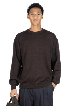 10G Patterned Sweater - Dark Brown