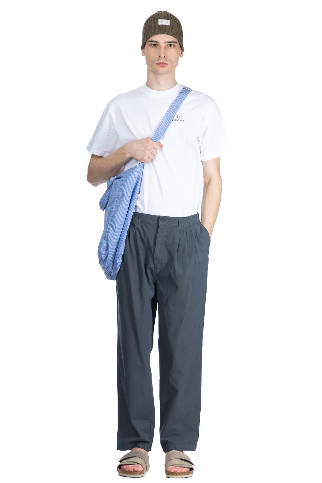 Garment-Dye 4 Tuck Pants - Blue Grey 1 Garment-Dye 4 Tuck Pants - Blue Grey