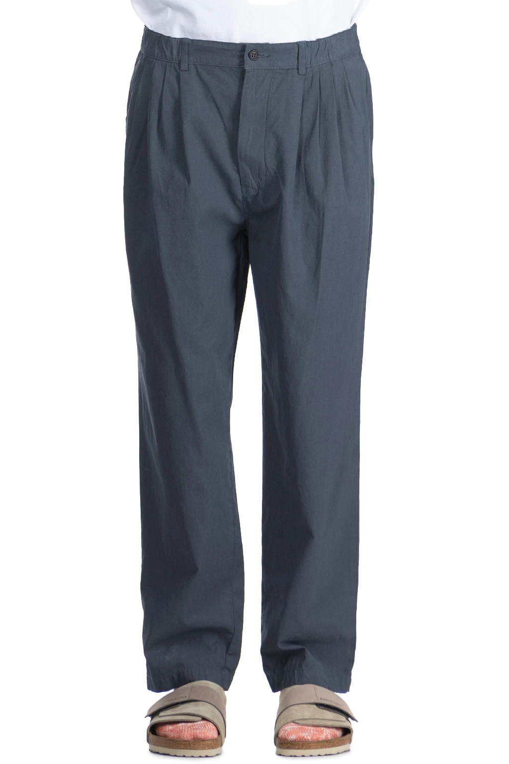 Garment-Dye 4 Tuck Pants - Blue Grey 2 Garment-Dye 4 Tuck Pants - Blue Grey - Image 2