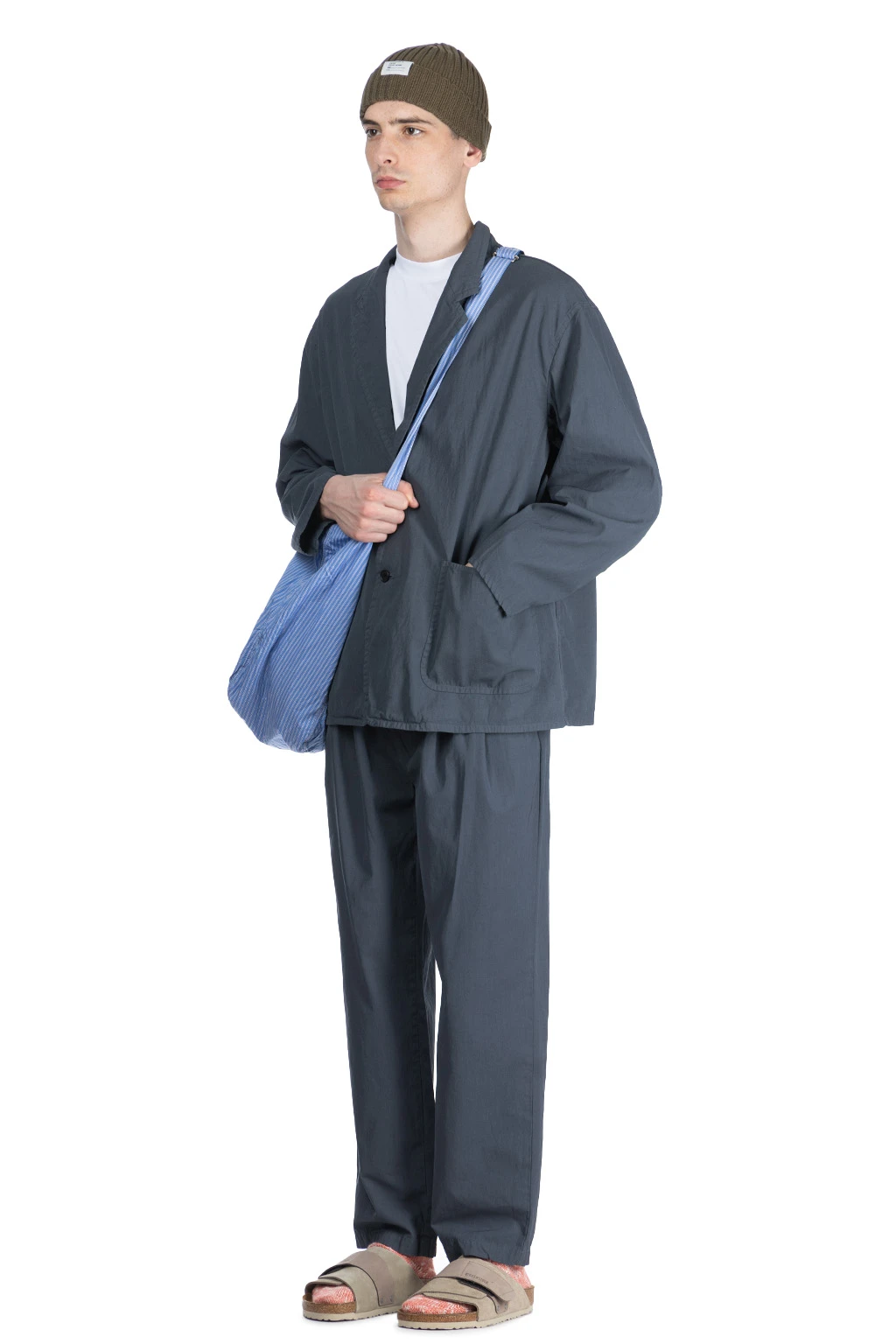 Garment-Dye 4 Tuck Pants - Blue Grey 8 Garment-Dye 4 Tuck Pants - Blue Grey - Image 8