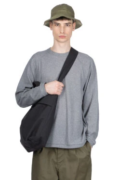 Moss Stitch Long Sleeve Top - Melange Grey