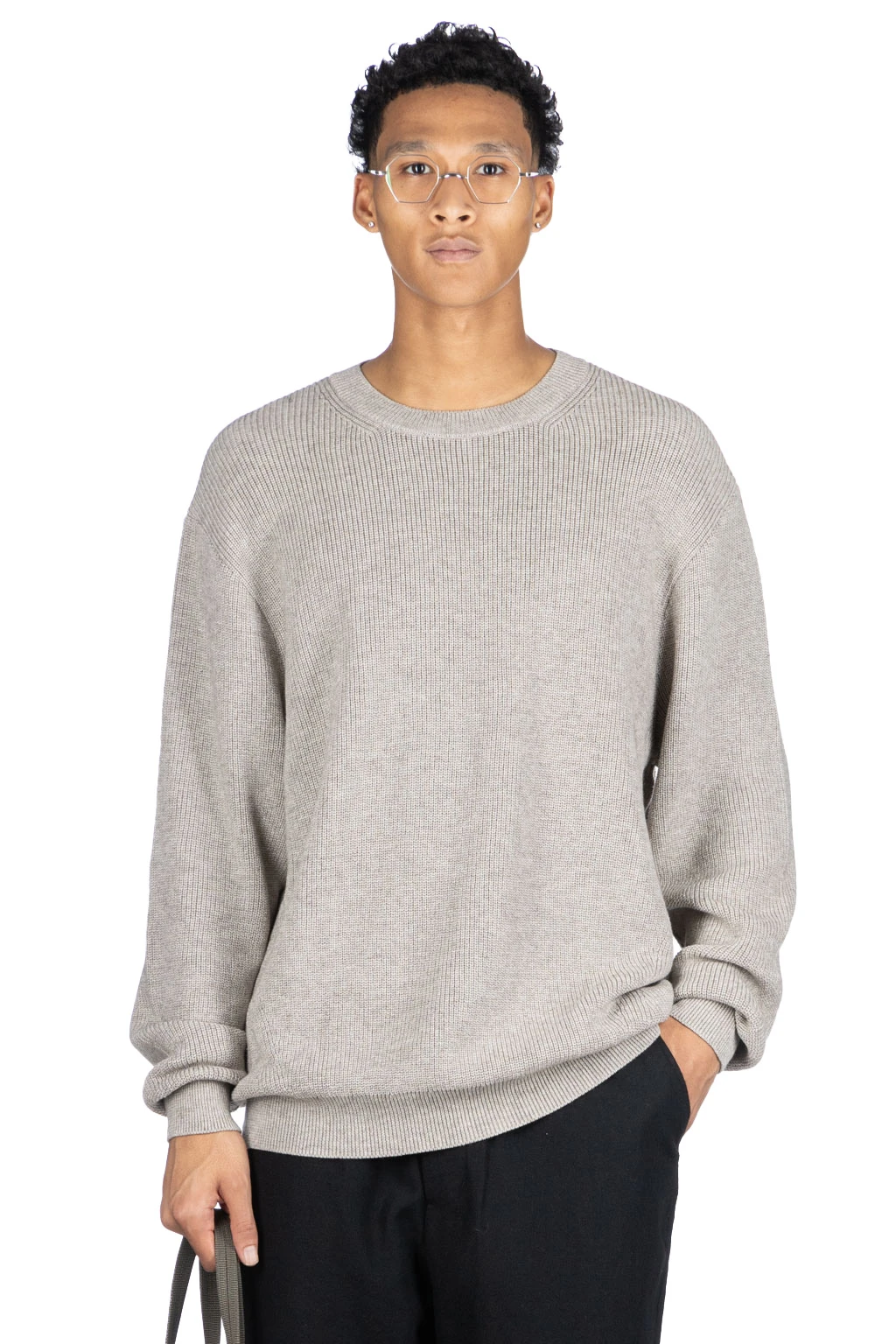 Yak Mix Cotton Sweater - Taupe 1 Yak Mix Cotton Sweater - Taupe