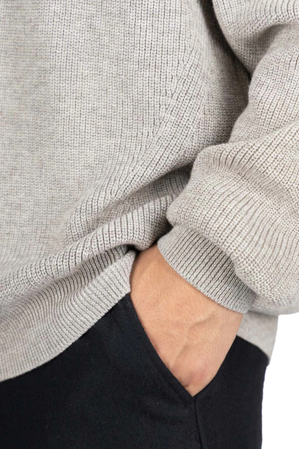 Yak Mix Cotton Sweater - Taupe 6 Yak Mix Cotton Sweater - Taupe - Image 6