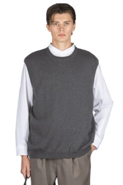 Yak Mix Cotton Vest - Charcoal