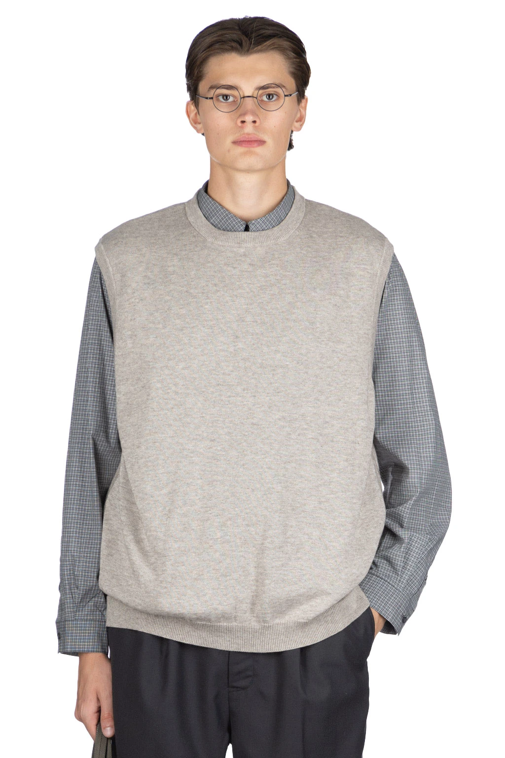 Yak Mix Cotton Vest - Taupe 1 Yak Mix Cotton Vest - Taupe