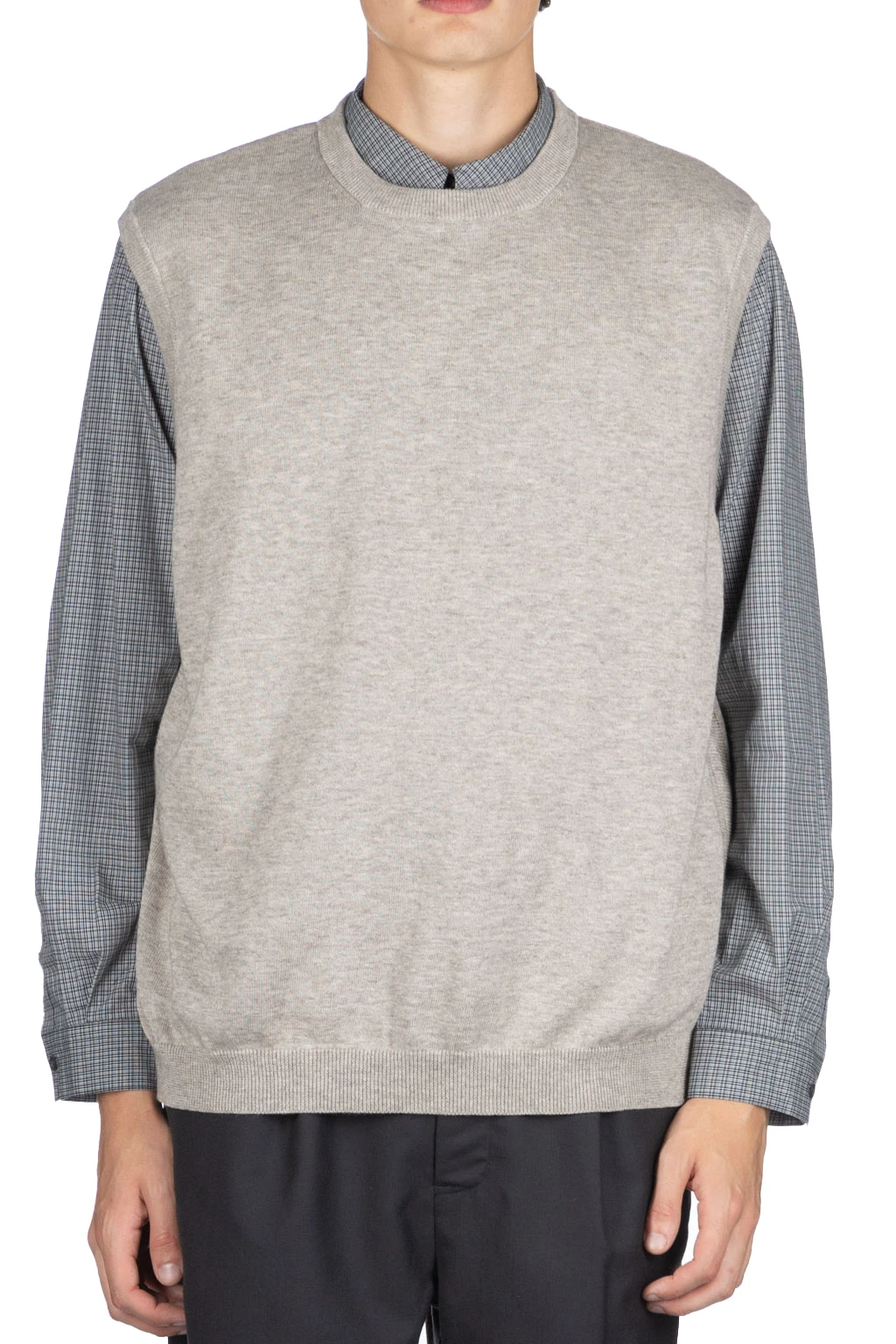 Yak Mix Cotton Vest - Taupe 2 Yak Mix Cotton Vest - Taupe - Image 2