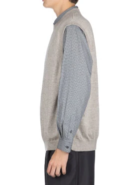 Yak Mix Cotton Vest - Taupe 9 Yak Mix Cotton Vest - Taupe -Lemaire Shop Still by Hand Yak Mix Cotton Vest Taupe KN07233 TP 03