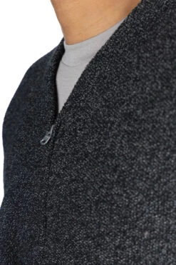 Zip Up Cardigan - Ink Black -Lemaire Shop Still by Hand Zip Up Cardigan Ink Black KN03233 IB noe 05