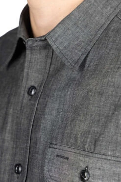 Black Chambray LS Work Shirt -Lemaire Shop Sugar Cane Black Chambray LS Work Shirt SC29159 410 noe 05