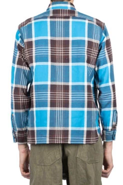 Fiction Romance Twill Check LS Work Shirt - Blue -Lemaire Shop Sugar Cane Fiction Romance Twill Check LS Work Shirt Blue SC29157 125 04