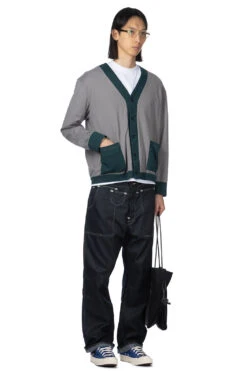 Cotton Old School Cardigan - Grey -Lemaire Shop Tigre Brocante Cotton Old School Cardigan Grey UJK56F3 07