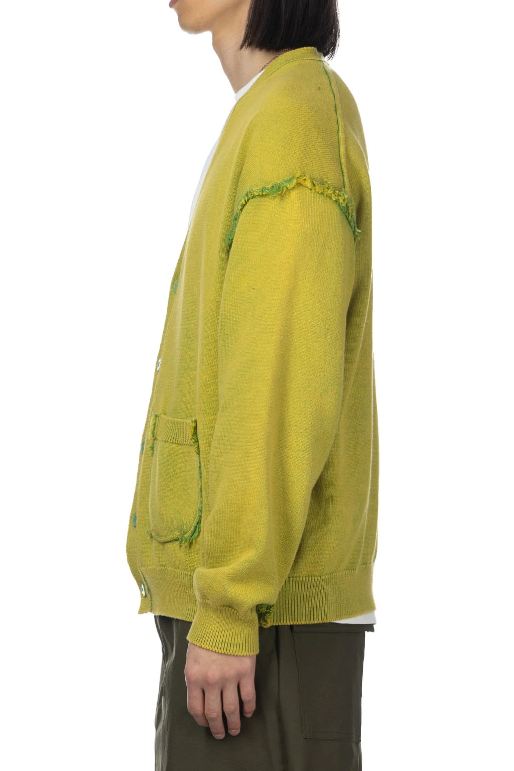 Reversible Washed Cardigan - Green 3 Reversible Washed Cardigan - Green - Image 3