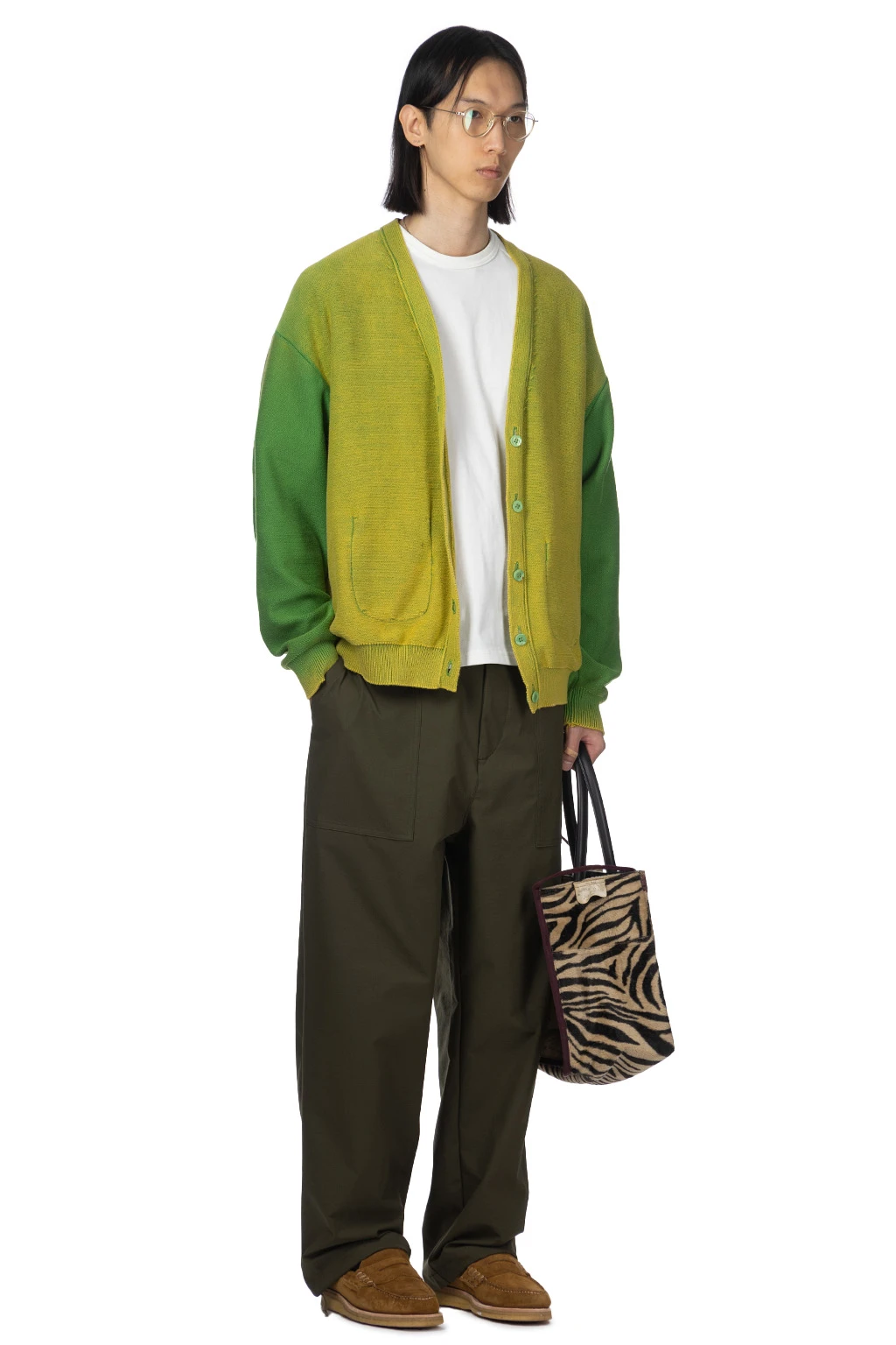 Reversible Washed Cardigan - Green 13 Reversible Washed Cardigan - Green - Image 13