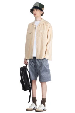 Round Flap Pocket Shirt - Cream -Lemaire Shop tss Round Flap Pocket Shirt Cream MT50MS01 07 m